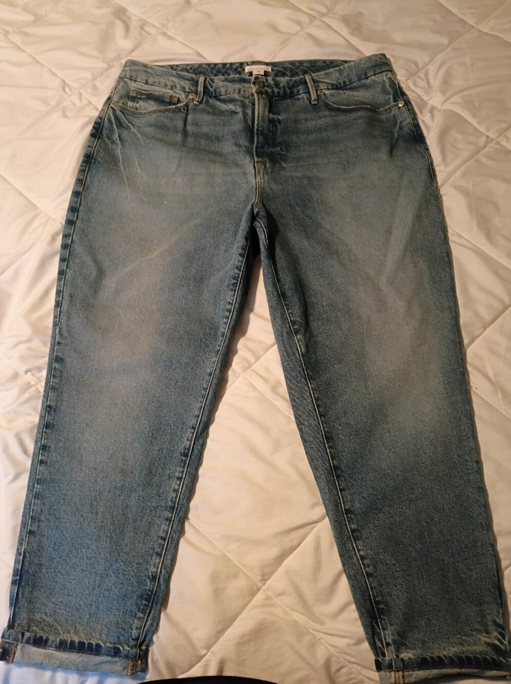 Good American Light Wash Straight Womens Jeans Size 16 Sz. Plus Khole Kardashian